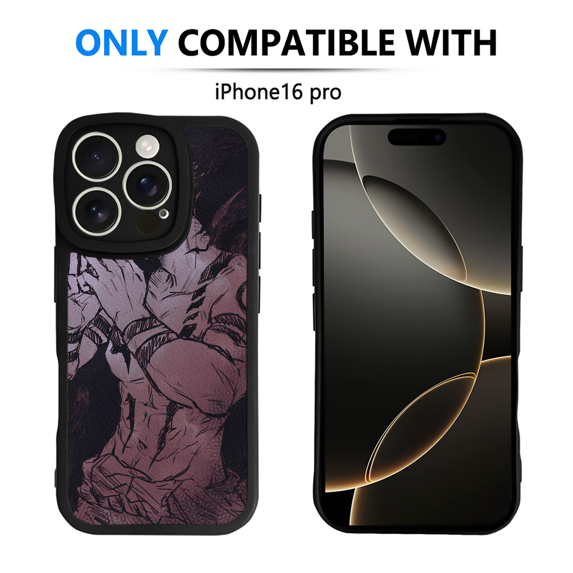（画像用） 呪術廻戦 Jujutsu Kaisen 【iPhone 16シリーズ対応】シリコンスマホケース（レザー調） 材質：シリコン